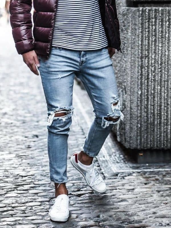 Men's jeans new hole pants trousers - Image 4