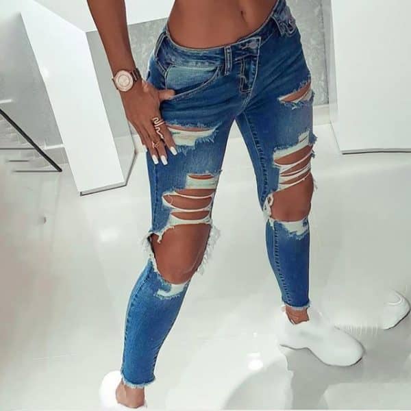 Street Style Sexy Ripped Jeans For Women - Image 2