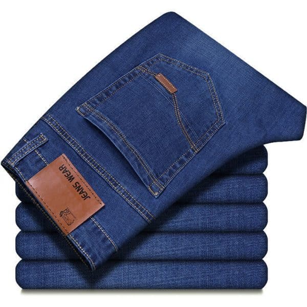 Loose Straight Casual Work Stretch Jeans For Men - Image 4