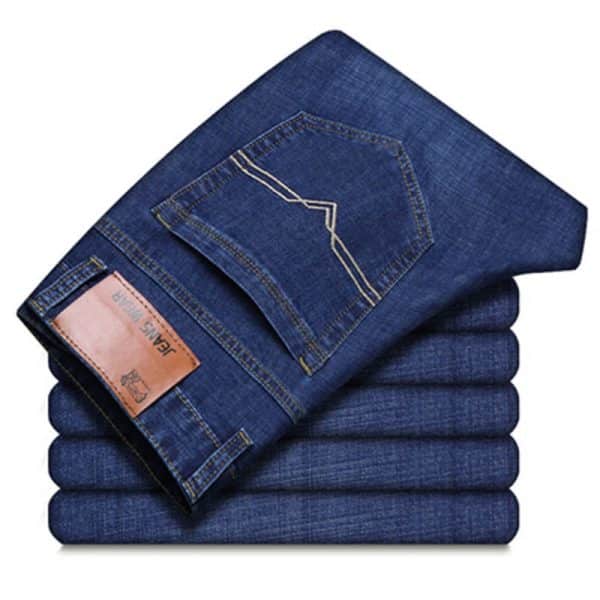 Loose Straight Casual Work Stretch Jeans For Men - Image 5