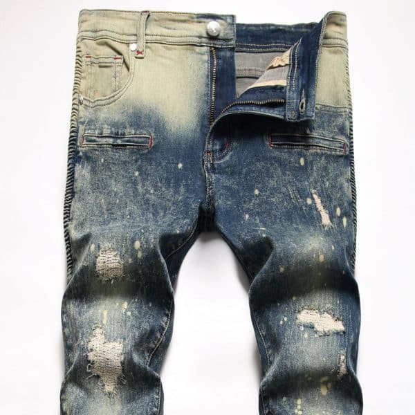 Elastic Small Straight Jeans For Men - Image 4